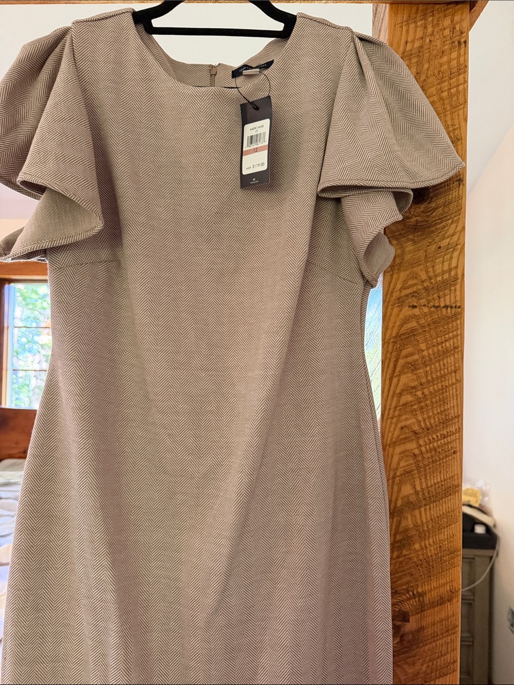 Tommy Hilfiger Taupe Puff-Sleeve Shift Tunic